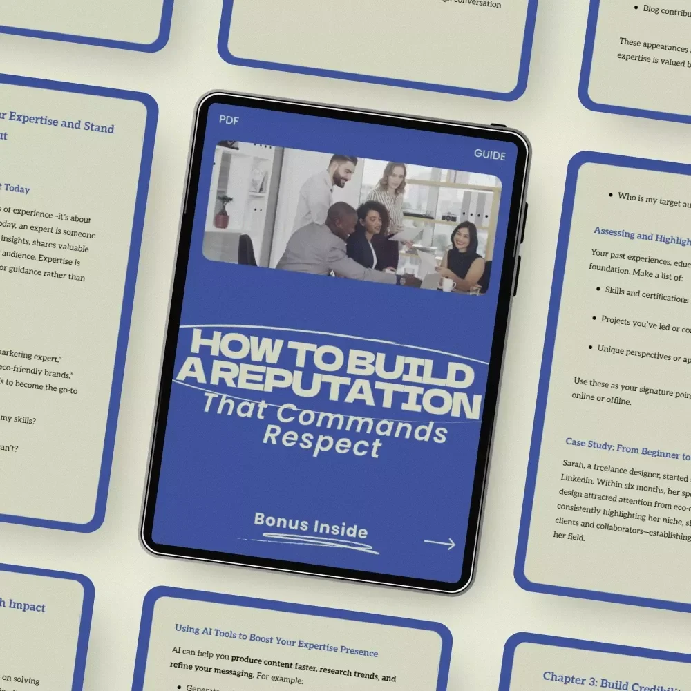 How to Build a Reputation That Commands Respect | Guide on how to develop a reputation as an expert, Personal Branding eBook, Authority Building Checklist, Digital Download