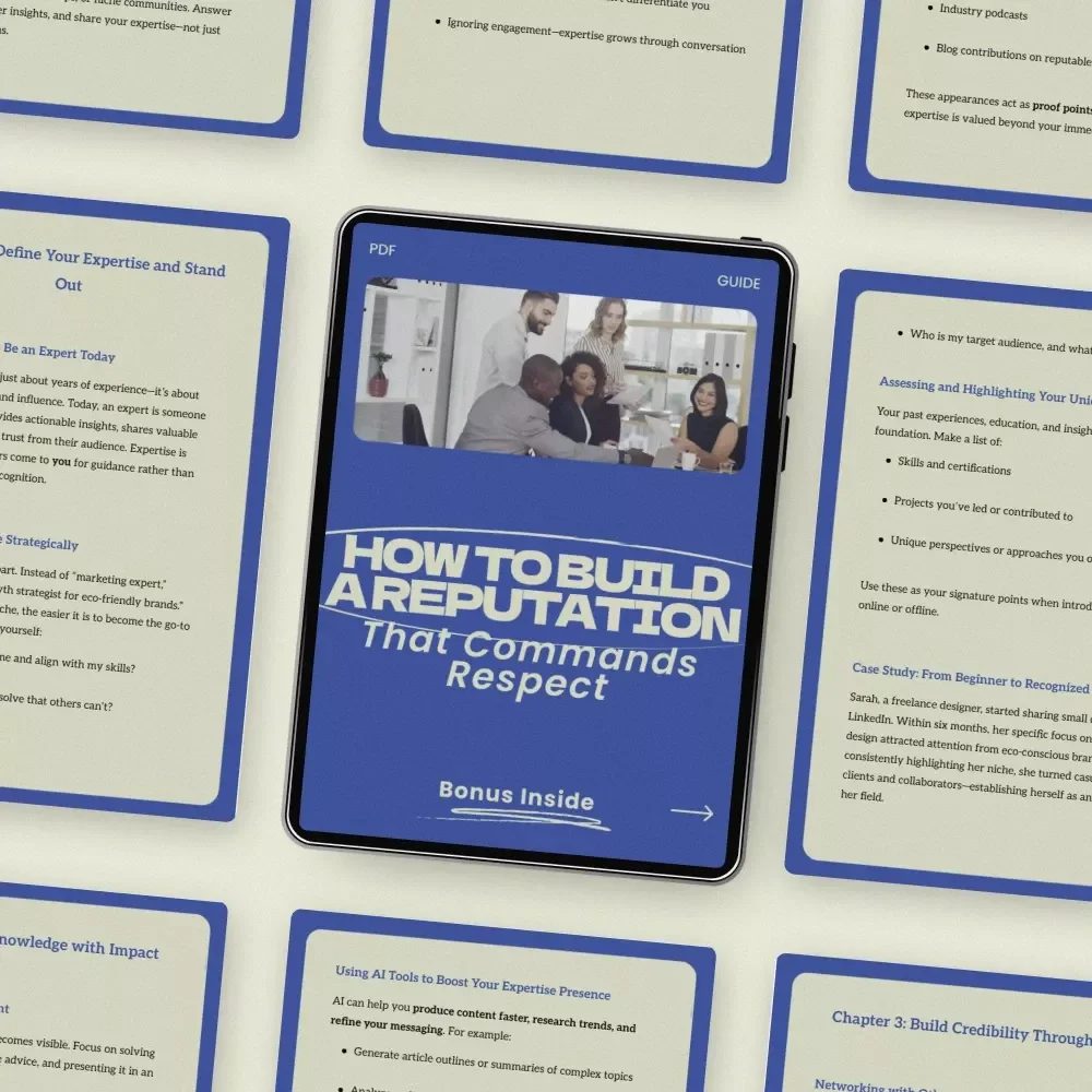 How to Build a Reputation That Commands Respect | Guide on how to develop a reputation as an expert, Personal Branding eBook, Authority Building Checklist, Digital Download