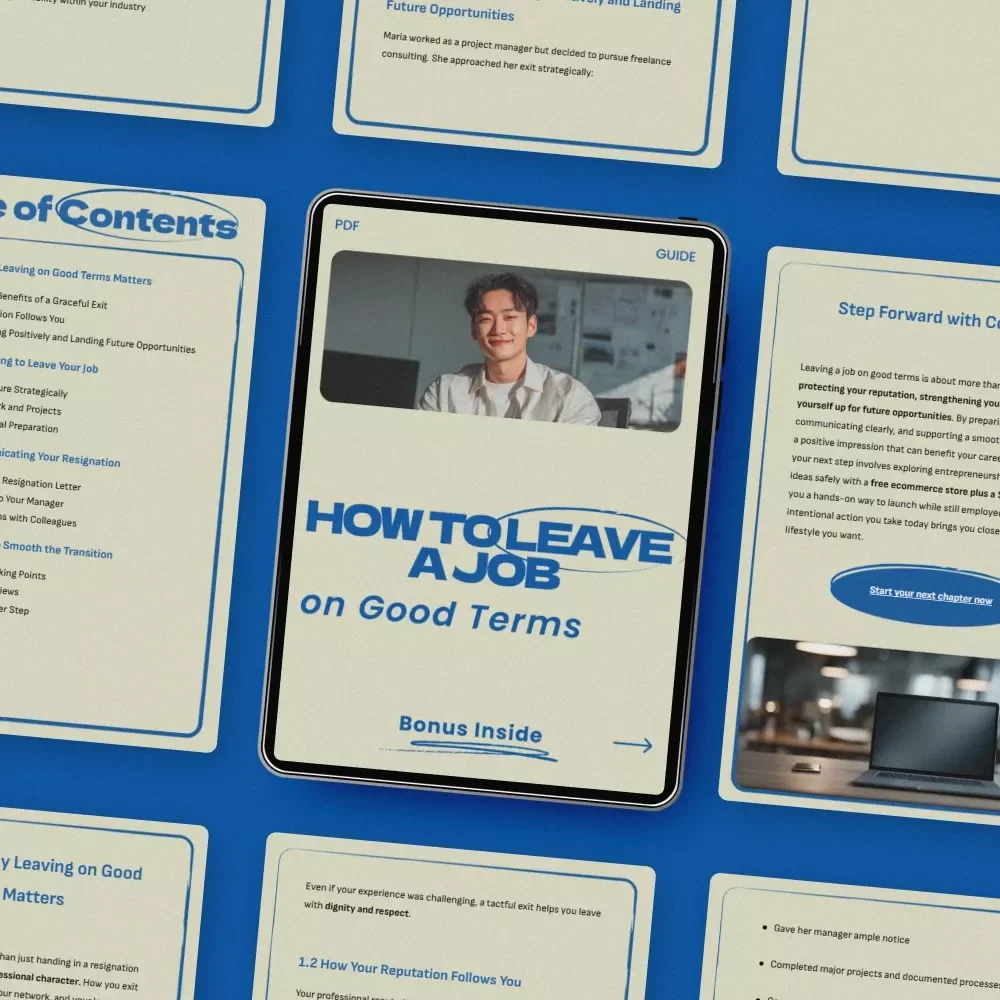 How to Leave a Job on Good Terms – Professional Guide, Career Exit Checklist, Resignation Strategy eBook, Workplace Transition Planner, how to leave a job on good terms