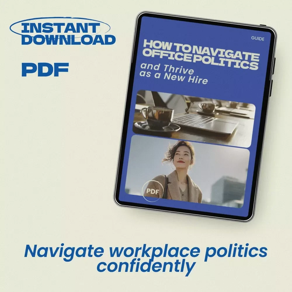 How to Navigate Office Politics and Thrive as a New Hire – Ultimate Guide on how to navigate office politics as a new hire, Workplace Survival eBook, Career Growth Checklist