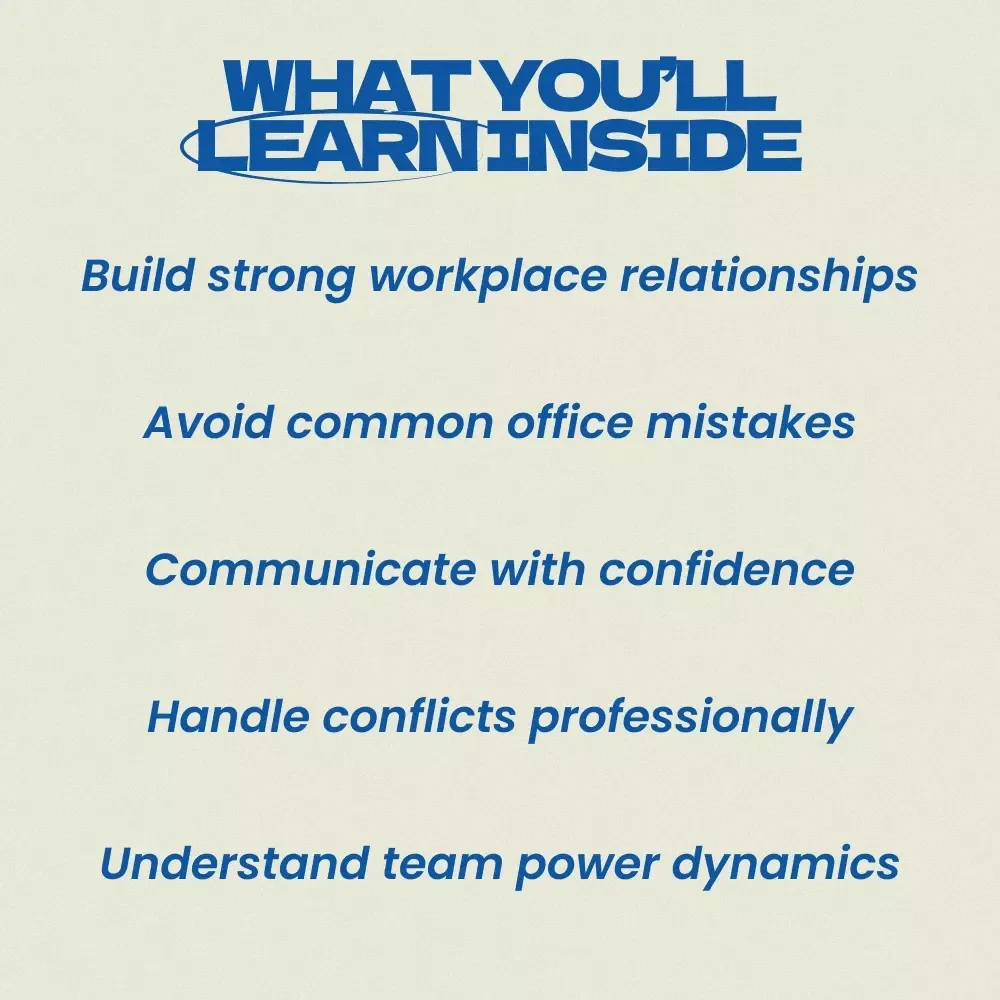 How to Navigate Office Politics and Thrive as a New Hire – Ultimate Guide on how to navigate office politics as a new hire, Workplace Survival eBook, Career Growth Checklist