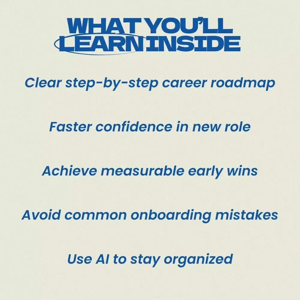 Your 30-60-90 Day Roadmap for New Job – Step-by-Step Guide on how to set up a 30 60 90 day plan for a new job, Career Success Planner, First 90 Days Strategy eBook