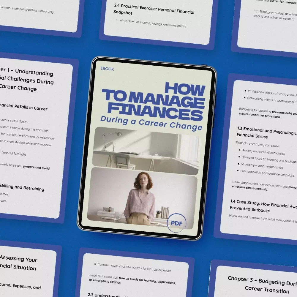 How to Manage Finances During a Career Change – Practical eBook Guide for Budgeting, Income Planning & Financial Stability