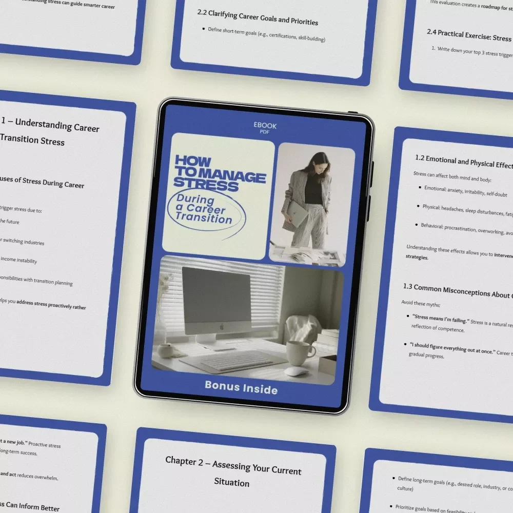 How to Manage Stress During a Career Transition – Digital eBook Guide for Finding Calm, Clarity, and Confidence While Navigating Change