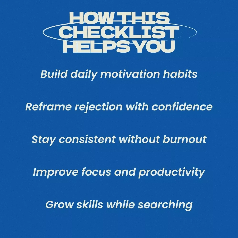 Stay Positive Job Hunting Checklist – How to Stay Positive When Job Hunting, Daily Motivation Planner, Career Mindset Guide, Job Search Support Tool