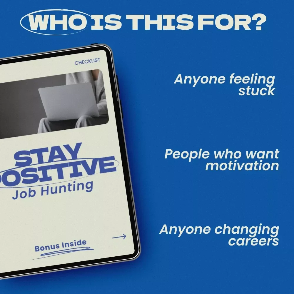 Stay Positive Job Hunting Checklist – How to Stay Positive When Job Hunting, Daily Motivation Planner, Career Mindset Guide, Job Search Support Tool