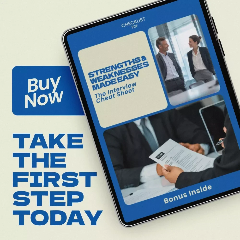 Strengths & Weaknesses Made Easy: The Interview Cheat Sheet – How to Answer What Are Your Strengths and Weaknesses | Job Interview Prep Checklist | Instant Download