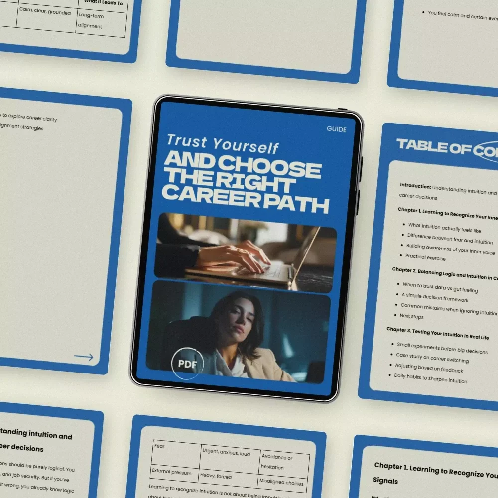 Trust Yourself and Choose the Right Career Path – A Practical Guide on how to use intuition in career decisions, Career Clarity Workbook, Life Direction eBook, Digital Download
