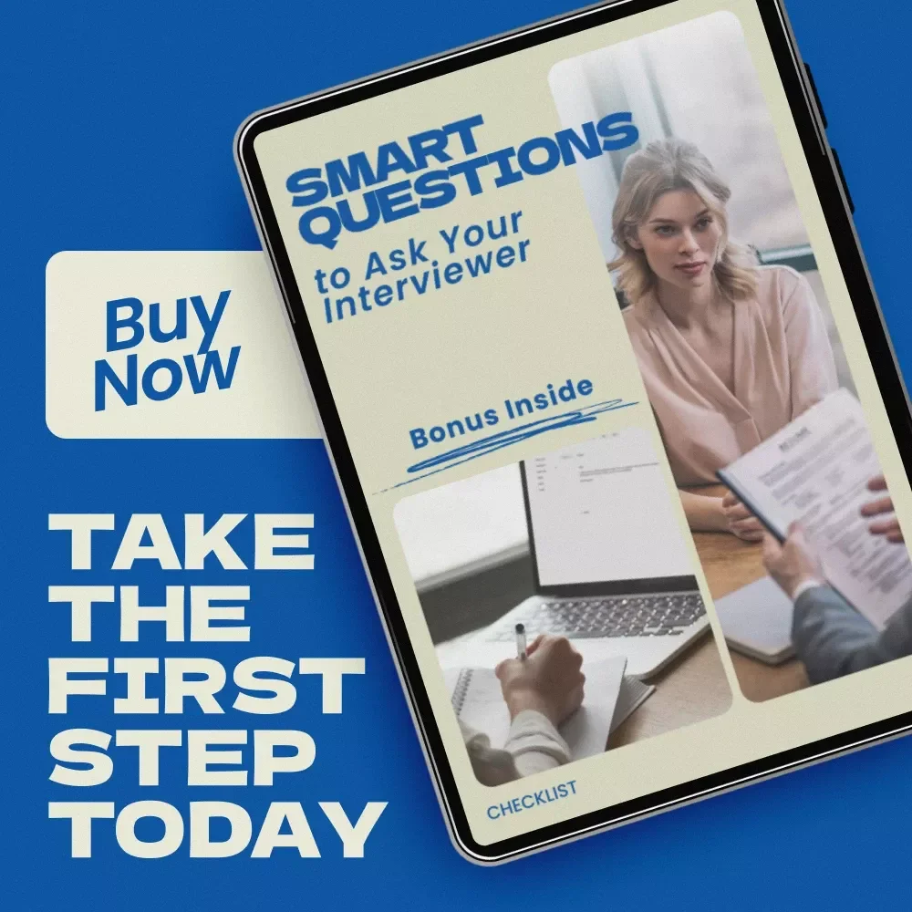 Smart Questions to Ask Your Interviewer – Ultimate Checklist of Questions to Ask the Interviewer at the End | Job Interview Prep Guide | Career Success Digital Download