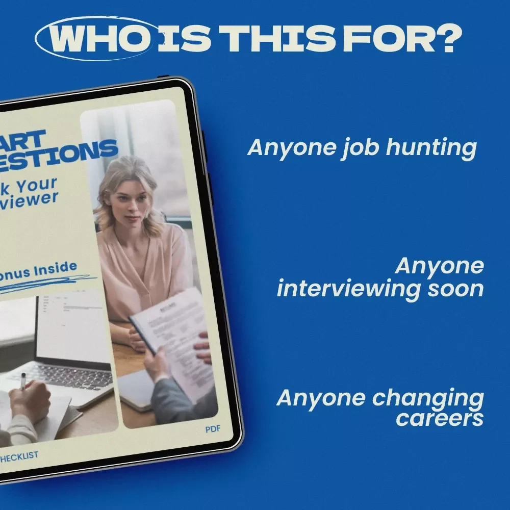 Smart Questions to Ask Your Interviewer – Ultimate Checklist of Questions to Ask the Interviewer at the End | Job Interview Prep Guide | Career Success Digital Download