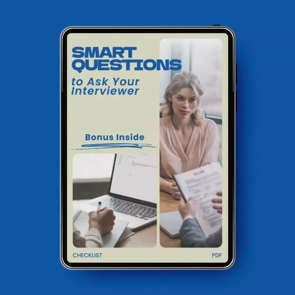 Smart Questions to Ask Your Interviewer – Ultimate Checklist of Questions to Ask the Interviewer at the End | Job Interview Prep Guide | Career Success Digital Download