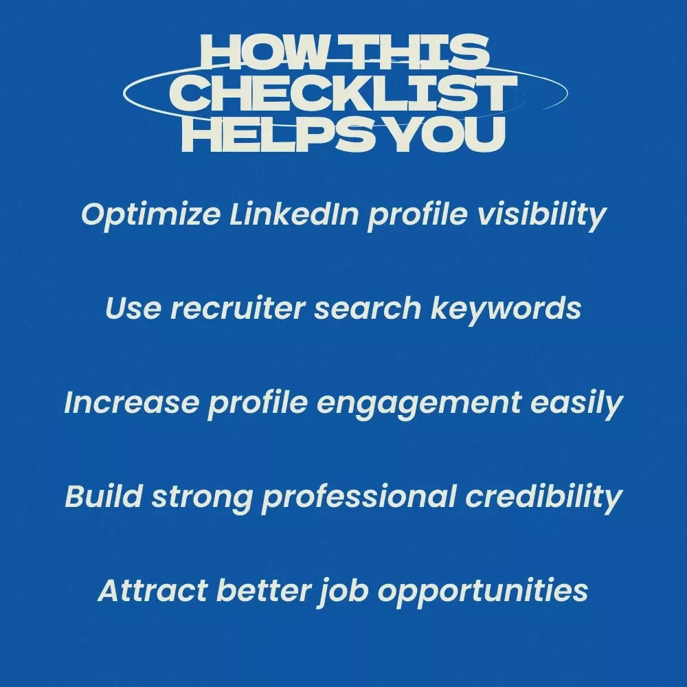 Get on Recruiters’ Radar Checklist – How to Get on Recruiters Radar, LinkedIn Optimization, Job Search Visibility, Career Growth Digital Download