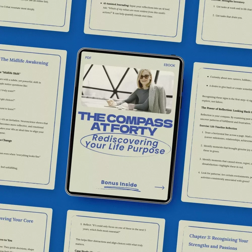 The Compass at Forty: Rediscovering Your Life Purpose – A Transformational eBook on how to find your life purpose in your 40s | Midlife Clarity Guide & Self-Discovery Workbook