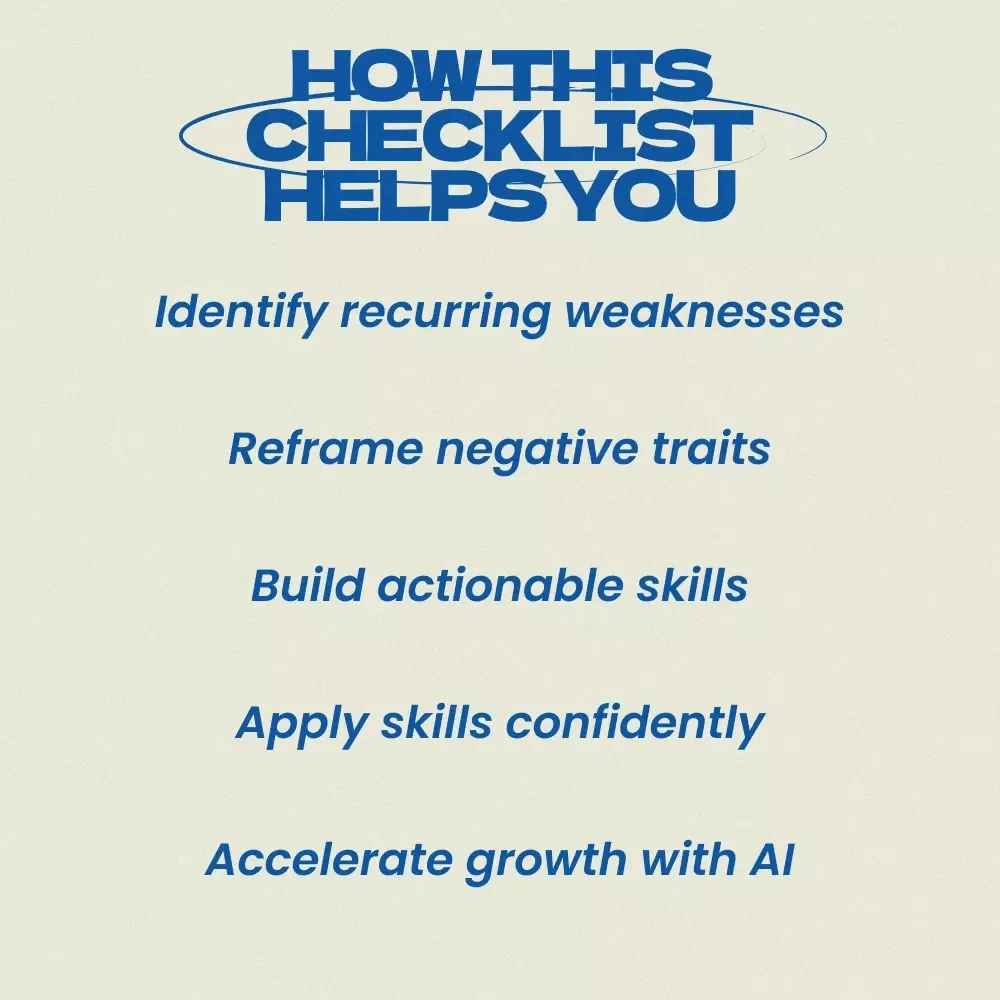Turn Your Weak Spots Into Superpowers Checklist – How to Turn a Weakness into a Strength Guide for Personal Growth