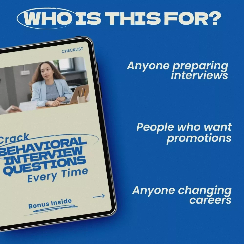 Crack Behavioral Interview Questions Every Time – Ultimate Checklist for Job Seekers | How to Answer Behavioral Interview Questions Guide | STAR Method Interview Prep Download