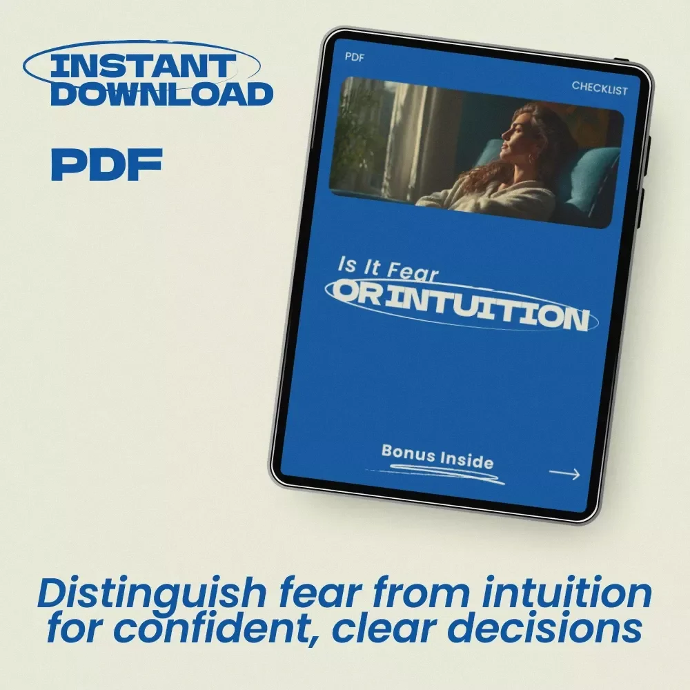 Is It Fear or Intuition Checklist – How to Know if Fear Is Intuition or Anxiety, Self-Discovery Guide, Decision Making Tool, Mental Clarity Workbook
