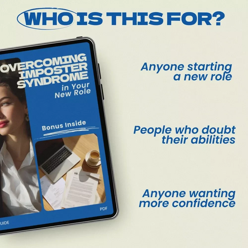 Overcoming Imposter Syndrome in Your New Role Guide | How to Deal with Imposter Syndrome in a New Role eBook, Confidence Workbook, Career Growth Digital Download