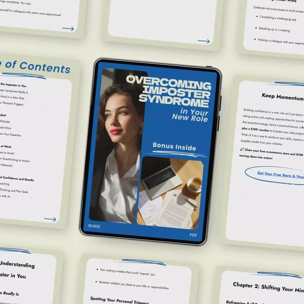 Overcoming Imposter Syndrome in Your New Role Guide | How to Deal with Imposter Syndrome in a New Role eBook, Confidence Workbook, Career Growth Digital Download