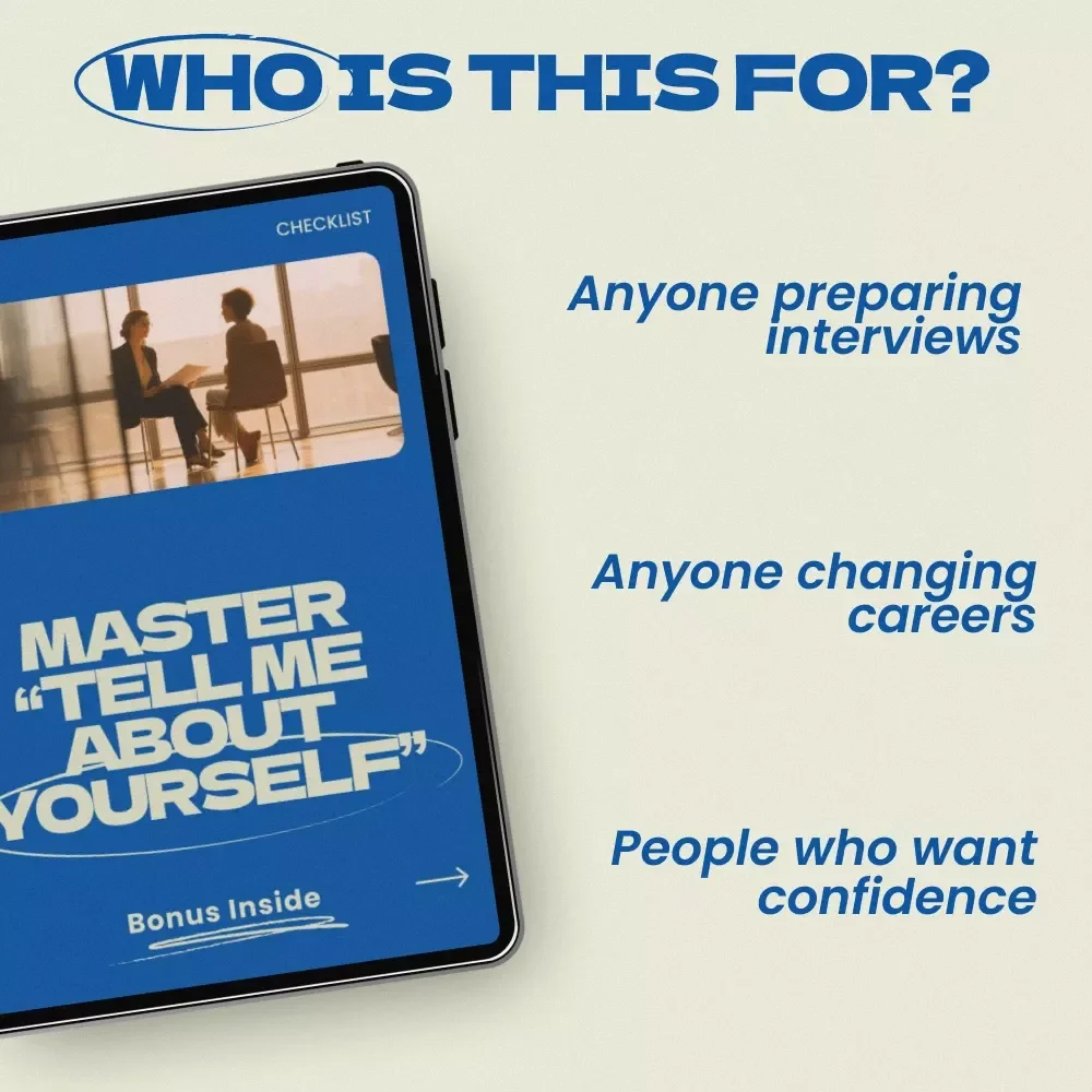 Master “Tell Me About Yourself” Checklist | How to Answer Tell Me About Yourself in an Interview | Job Interview Prep Guide, Career Confidence Tool, Instant Download