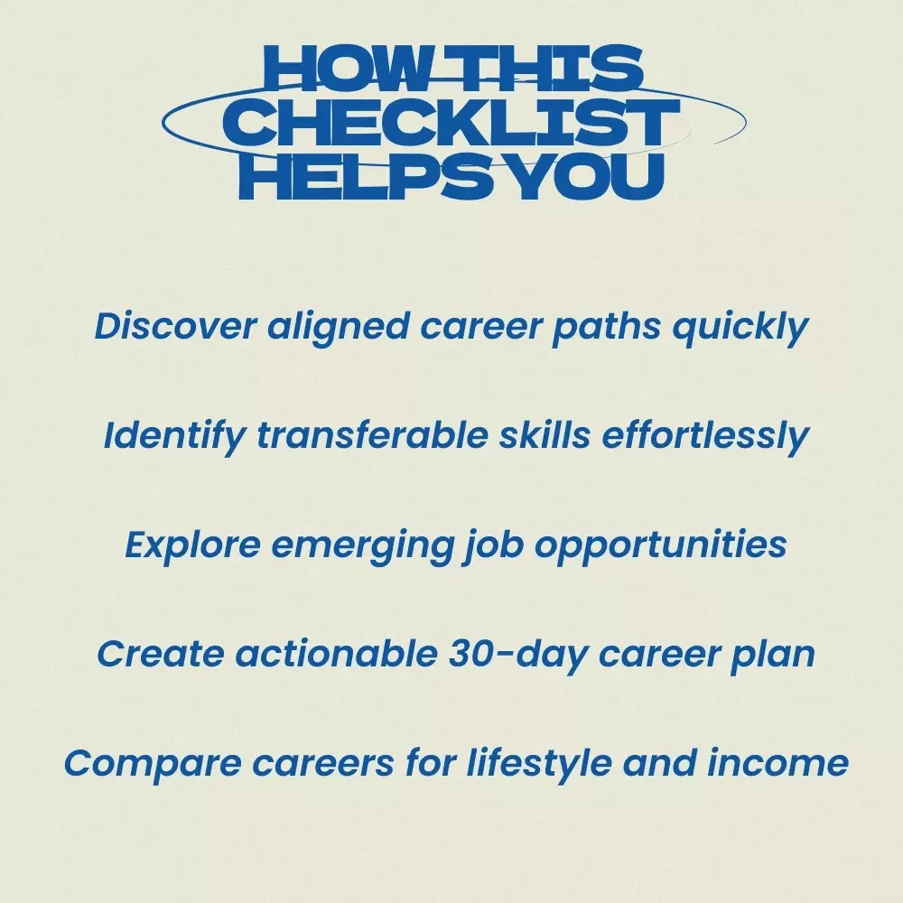 Discover Your Next Career Move With AI – Smart Checklist Using ai tools for discovering new career paths | Career Change Planner | Digital Download Guide