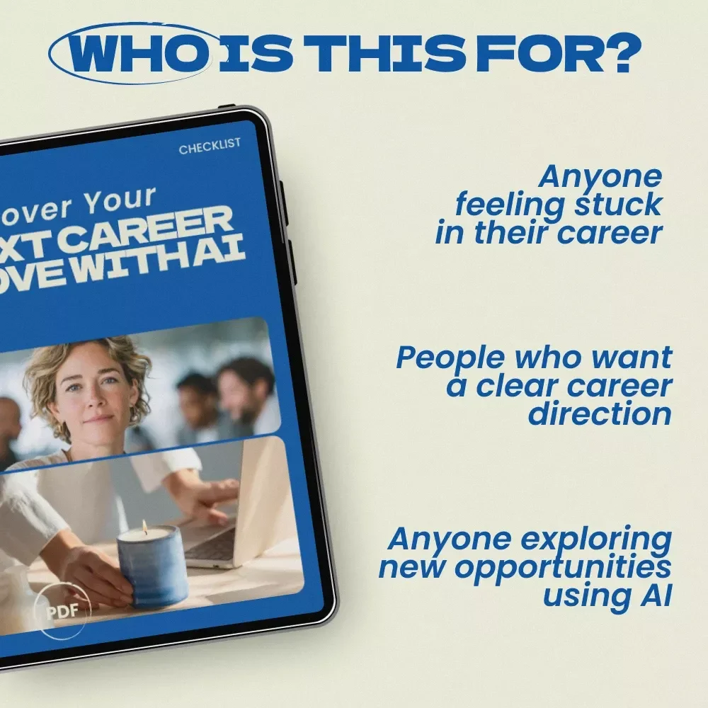 Discover Your Next Career Move With AI – Smart Checklist Using ai tools for discovering new career paths | Career Change Planner | Digital Download Guide