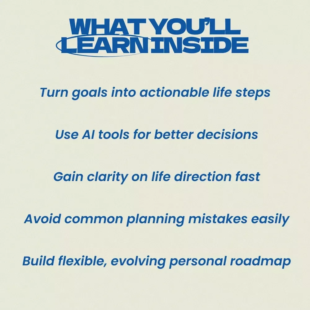 Design Your Life Roadmap With AI | AI Tools for Building a Life Roadmap Guide, Digital Download Life Planning Workbook, Personal Strategy eBook