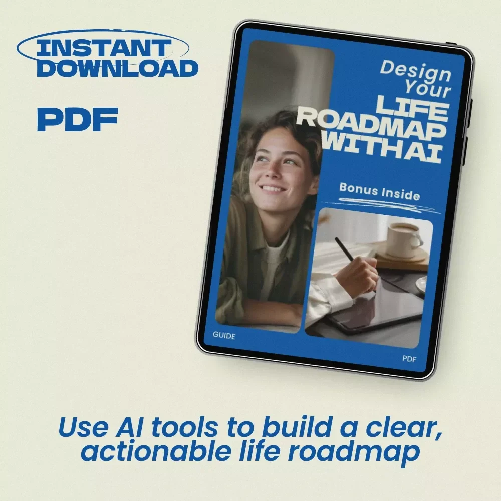 Design Your Life Roadmap With AI | AI Tools for Building a Life Roadmap Guide, Digital Download Life Planning Workbook, Personal Strategy eBook