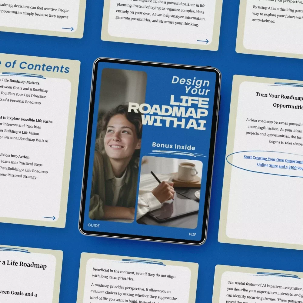 Design Your Life Roadmap With AI | AI Tools for Building a Life Roadmap Guide, Digital Download Life Planning Workbook, Personal Strategy eBook
