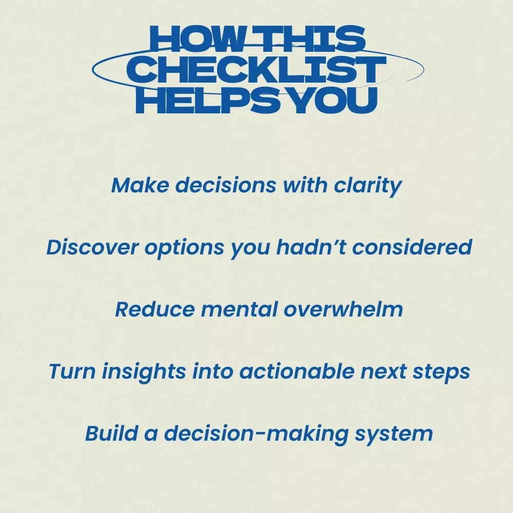Your AI-Powered Decision Playbook – AI Prompts for Life Decision Making Checklist, Digital Download for Clarity, Better Choices & Confident Action
