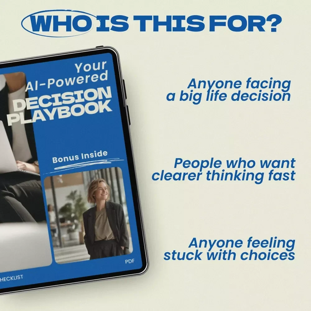 Your AI-Powered Decision Playbook – AI Prompts for Life Decision Making Checklist, Digital Download for Clarity, Better Choices & Confident Action