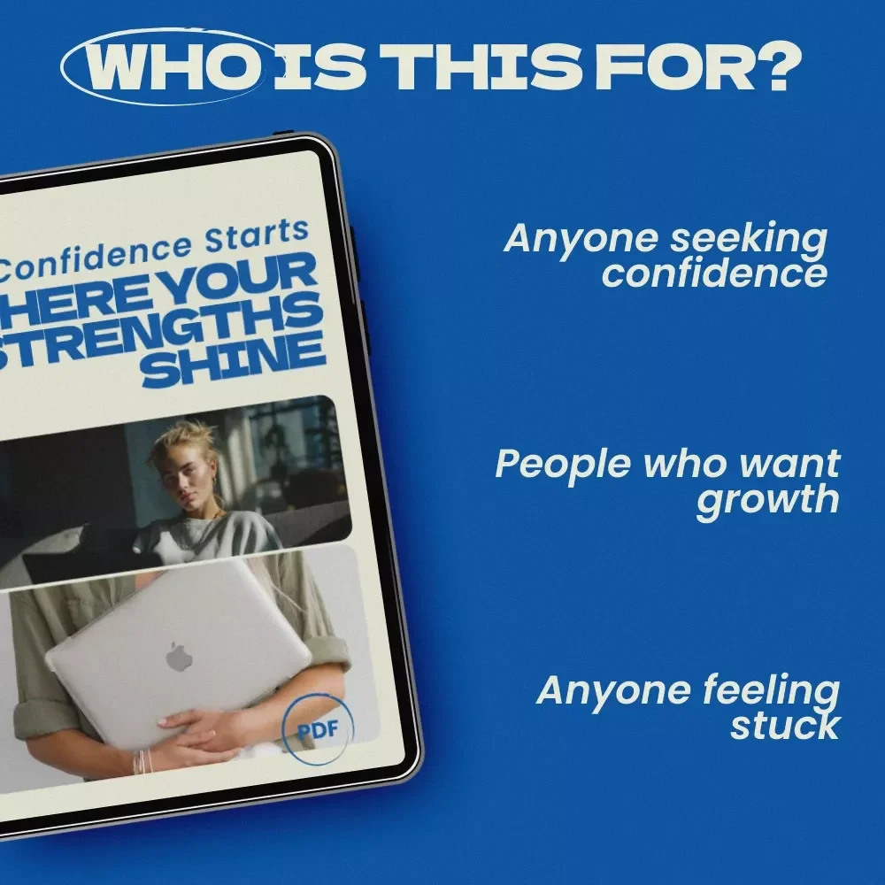 Confidence Starts Where Your Strengths Shine – eBook Guide on how to build confidence by using your strengths, Self-Discovery Workbook, Personal Growth Digital Download