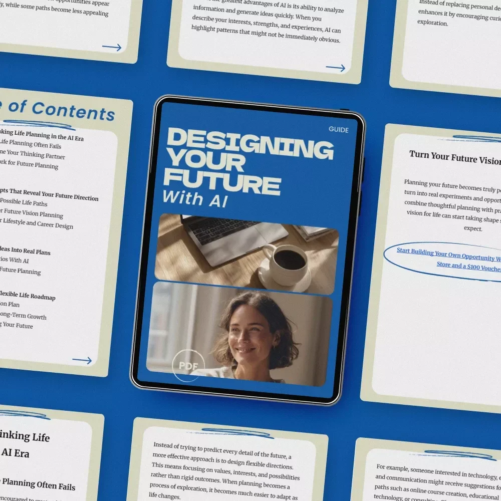 Designing Your Future With AI – AI Prompts for Future Life Planning Guide, Digital Life Design Workbook, Career & Lifestyle Vision Planner