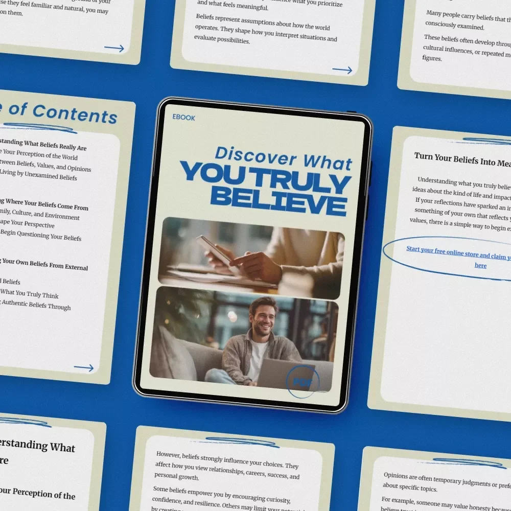 Discover What You Truly Believe – A Transformational eBook Guide on How to Know What You Truly Believe, Self-Reflection Workbook, Personal Growth Digital Download