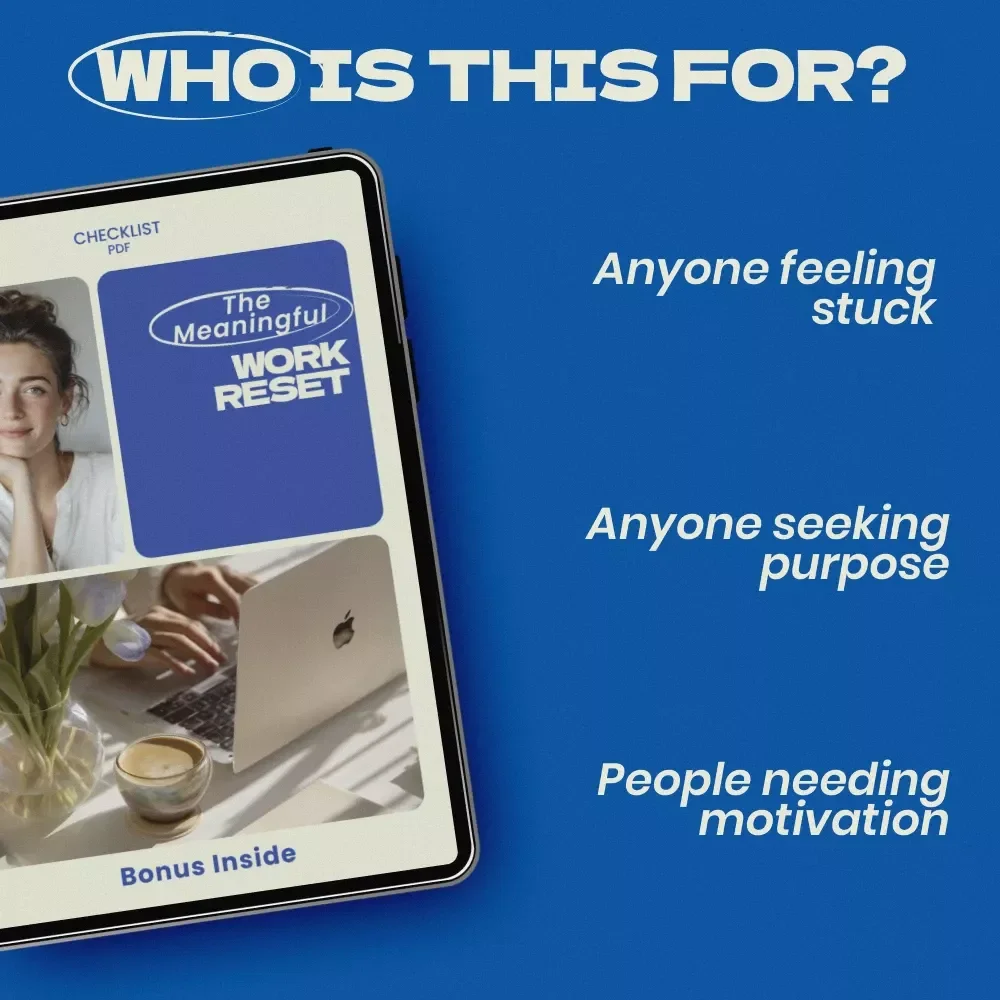 The Meaningful Work Reset Checklist – how to find purpose in a meaningless job, Career Clarity Digital Download, Productivity & Mindset Guide, Printable Self-Reflection Tool