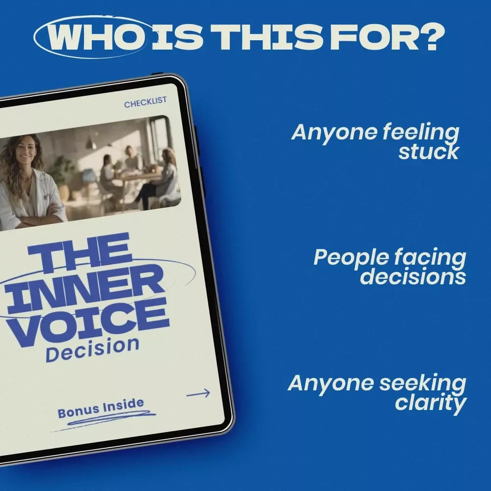 The Inner Voice Decision Checklist – Intuition Signs When Making a Big Decision, Self-Guided Clarity Tool, Mindful Choice Workbook, Instant Digital Download
