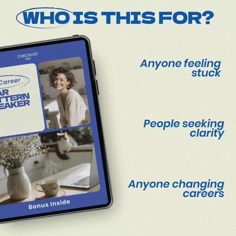 The Career Fear Pattern Breaker | Checklist for fear of change patterns in career decisions | Career Growth Digital Download