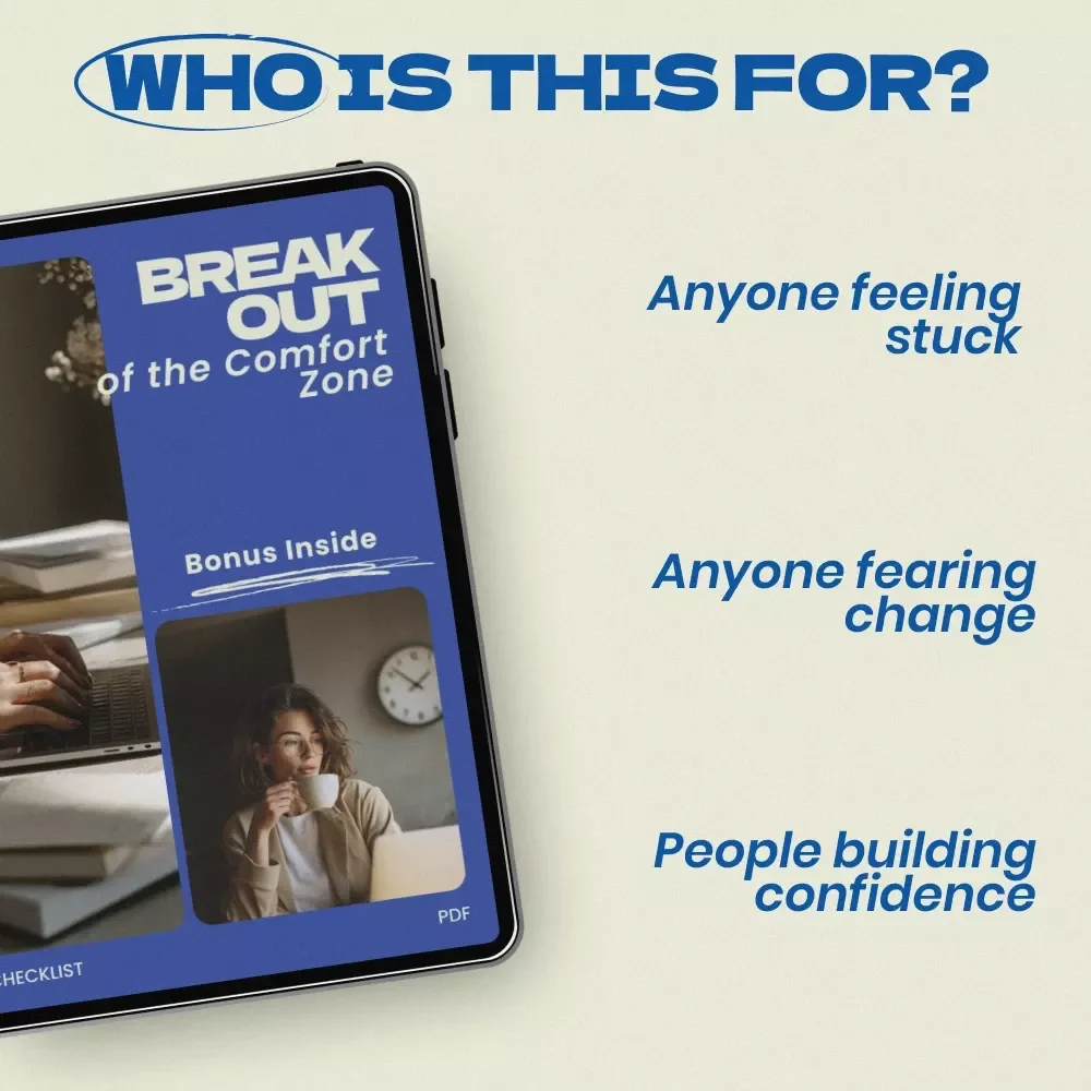 Break Out of the Comfort Zone Checklist – Overcome Fear of Change When Leaving Comfort Zone, Personal Growth Printable, Mindset Shift Guide