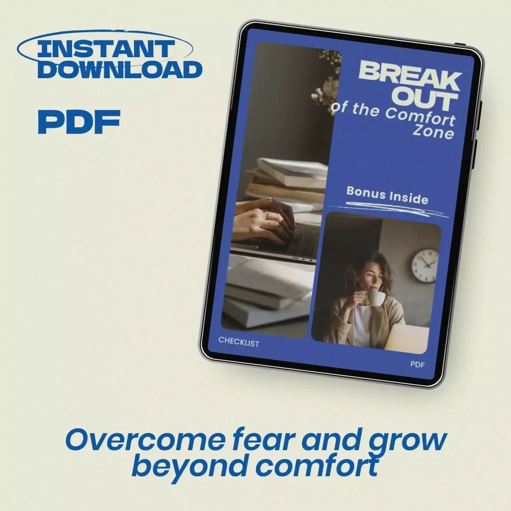 Break Out of the Comfort Zone Checklist – Overcome Fear of Change When Leaving Comfort Zone, Personal Growth Printable, Mindset Shift Guide