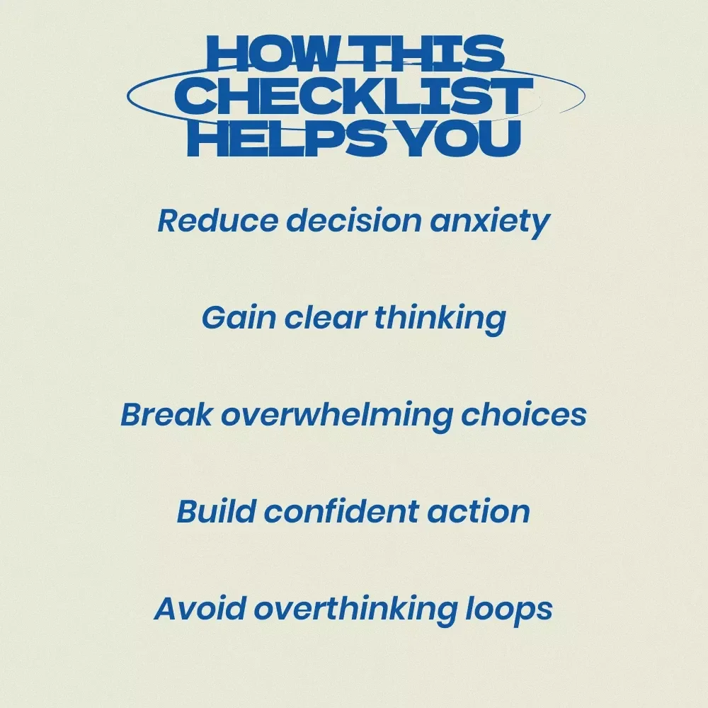Decide Without the Panic – Checklist for Overcoming Fear of Change When Making Big Decisions | Clarity & Confidence Digital Download