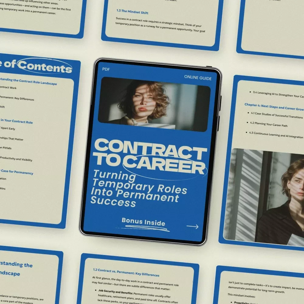Contract to Career: Turning Temporary Roles Into Permanent Success – A Practical Guide on how to turn a contract role into a permanent job, Career Strategy eBook for Contractors, Freelancers & Temporary Professionals