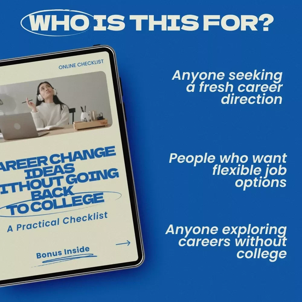 Career Change Ideas Without Going Back to College: A Practical Checklist | Digital Download Guide for Career Pivot, New Job Paths, Skill-Based Careers & Remote Work Opportunities