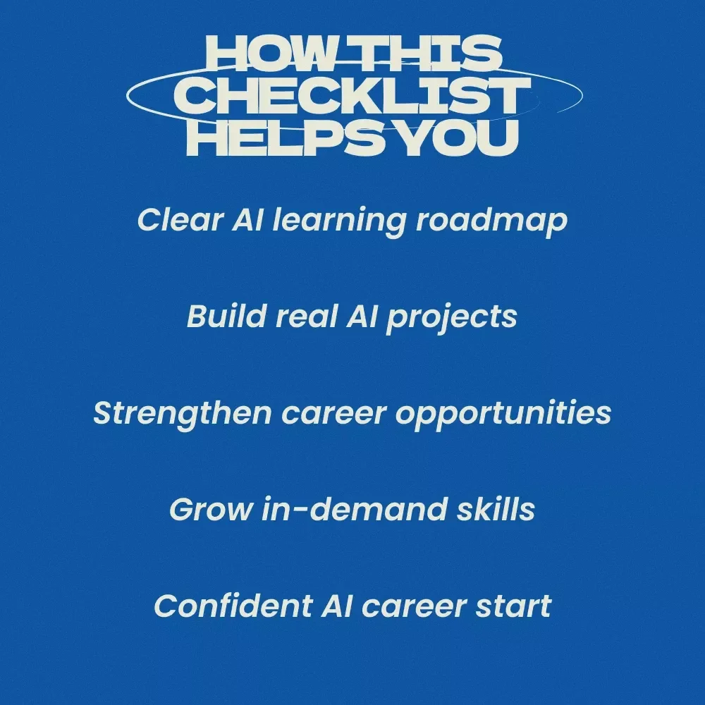 Fast-Track AI Skills for Career Advancement Checklist | How to Learn AI Skills for Career Advancement | AI Career Growth Planner, AI Learning Roadmap, Digital Download