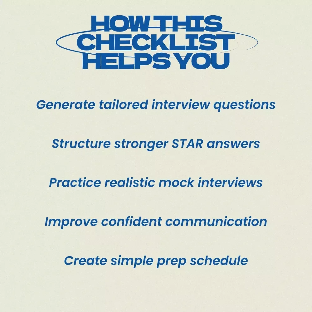 Ace Your Interview with ChatGPT – Interview Prep Checklist & Guide on how to use chatgpt to prepare for an interview | Job Interview Preparation Digital Download