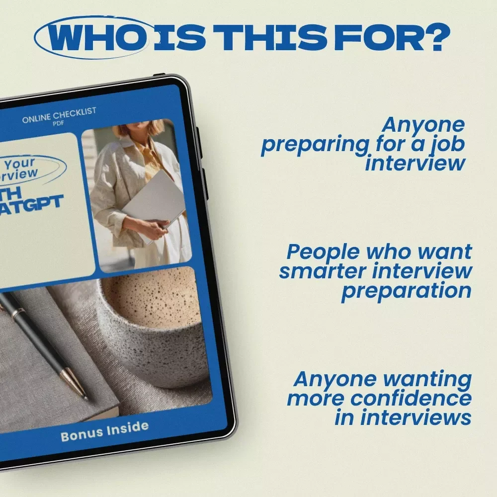 Ace Your Interview with ChatGPT – Interview Prep Checklist & Guide on how to use chatgpt to prepare for an interview | Job Interview Preparation Digital Download