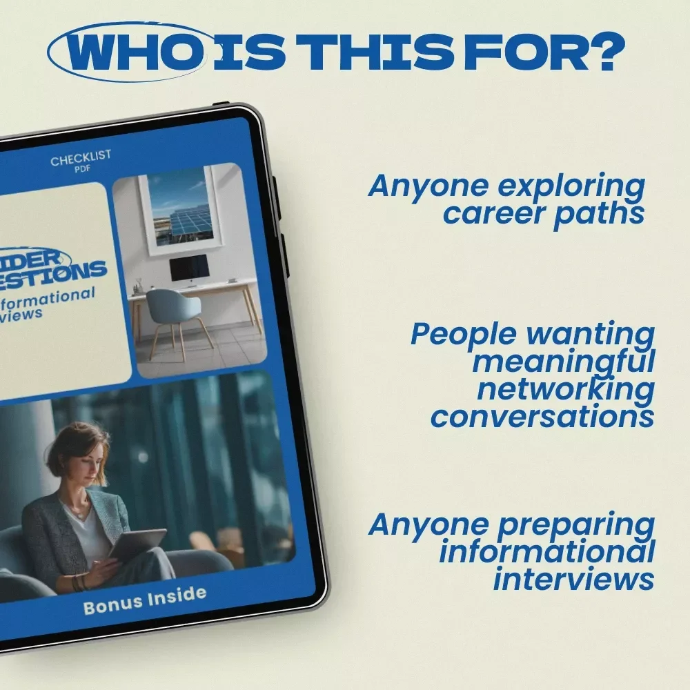Insider Questions for Informational Interviews – Checklist of Questions to Ask in an Informational Interview | Career Networking Guide, Job Search Preparation, Professional Conversation Prompts