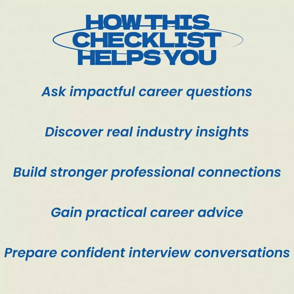 Insider Questions for Informational Interviews – Checklist of Questions to Ask in an Informational Interview | Career Networking Guide, Job Search Preparation, Professional Conversation Prompts