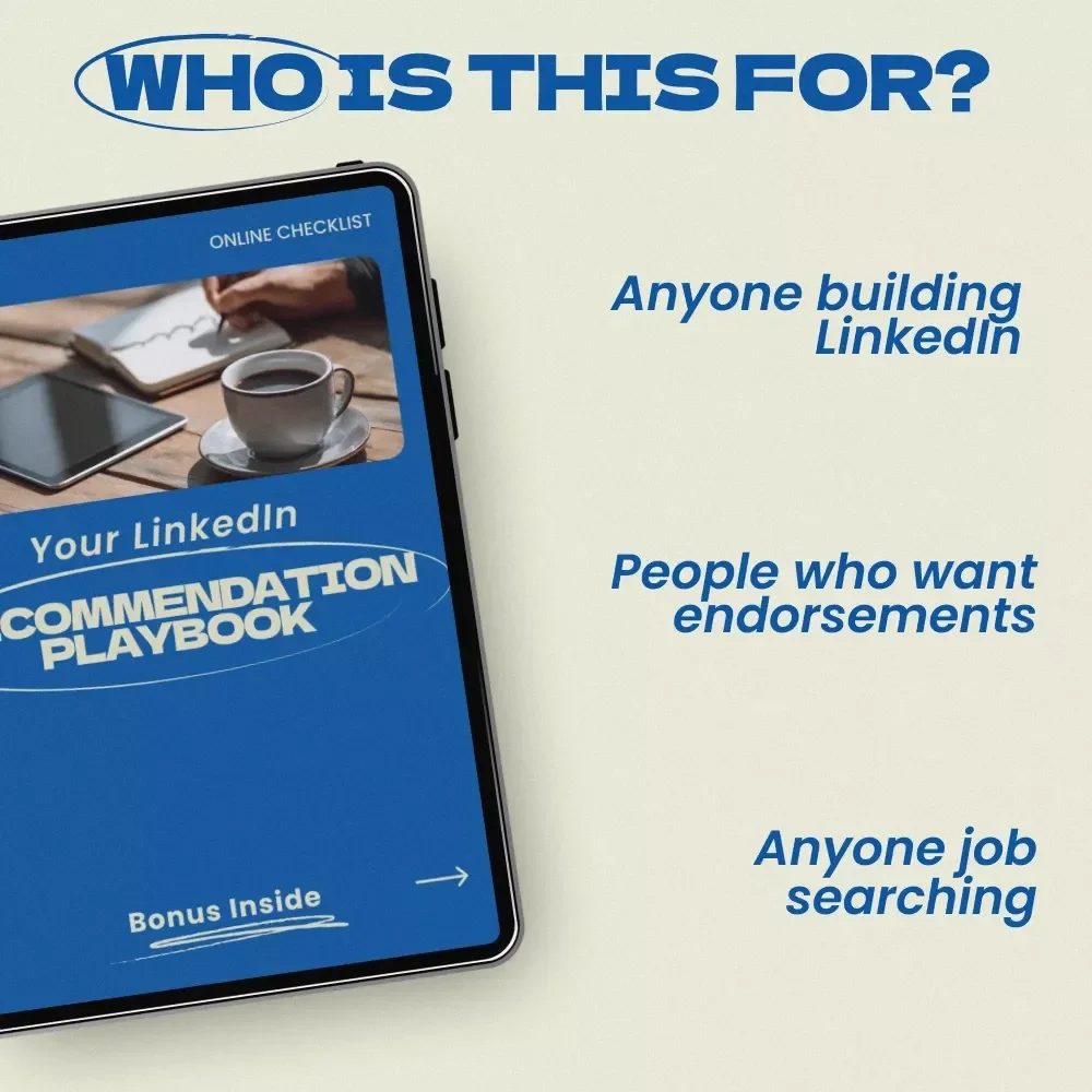 Your LinkedIn Recommendation Playbook: Checklist Guide on how to ask for a linkedin recommendation | Career Growth LinkedIn Strategy Download