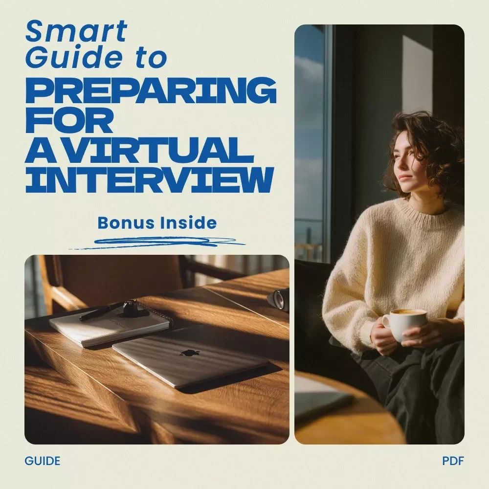 A Smart Guide to Preparing for a Virtual Interview | How to Prepare for a Virtual Interview | Remote Interview Prep eBook | Virtual Interview Checklist & Tips