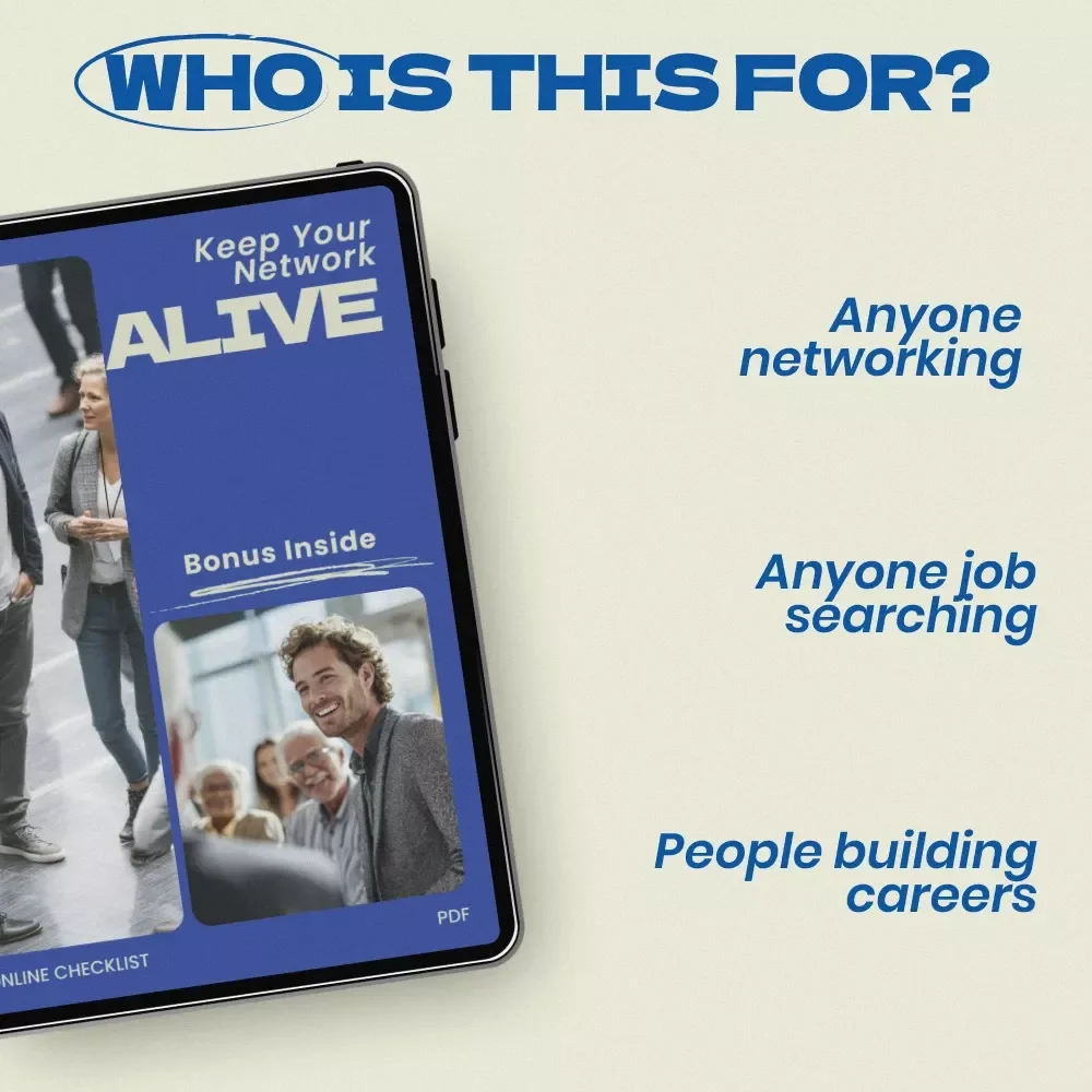 Keep Your Network Alive – Professional Networking Checklist, how to stay in touch with professional contacts, Career Relationship Management Guide, Business Networking System, Digital Download