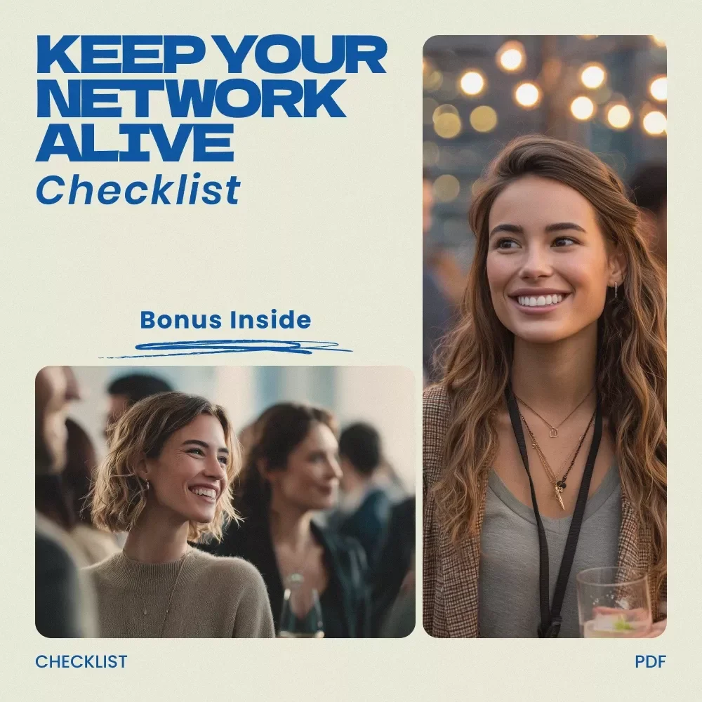 Keep Your Network Alive – Professional Networking Checklist, how to stay in touch with professional contacts, Career Relationship Management Guide, Business Networking System, Digital Download